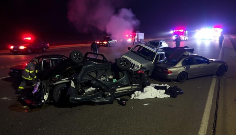Fatal traffic accidents on highways causing multiple deaths